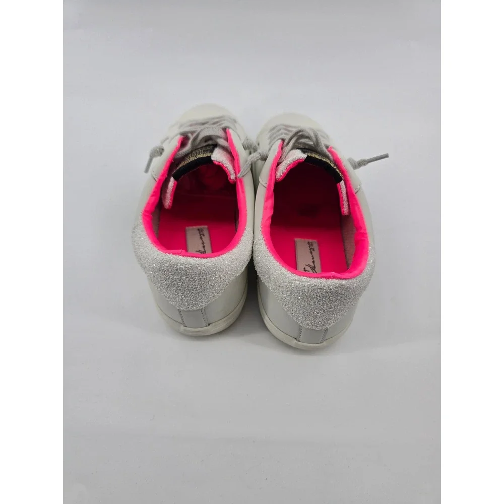 Vintage Havana Adina Sneakers Womens 11 White Neon Pink Silver Star Glitter Pop